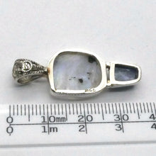Load image into Gallery viewer, Rainbow Moonstone &amp; Blue Kyanite Pendant | Blue Flash | Raw Chunk | 925 Sterling Silver | Open Back | Gemini Pisces Stone | Genuine Gems Crystal Heart Melbourne Australia 1986