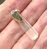 Raw Moldavite Nugget Pendant On Clear Quartz Point | 925 Sterling Silver | Genuine Gems from Crystal Heart Melbourne Australia since 1986 