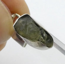 Load image into Gallery viewer, Raw Moldavite Nugget Pendant On Clear Quartz Point | 925 Sterling Silver | Genuine Gems from Crystal Heart Melbourne Australia since 1986 
