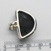 Black Tourmaline Pendant | Raw unpolished crystal | Ocval | Open Bezel set | 925 Sterling Silver | Genuine Gems from Crystal Heart Melbourne Australia est 1986