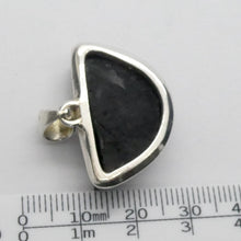 Load image into Gallery viewer, Black Tourmaline Pendant | Raw unpolished crystal | Ocval | Open Bezel set | 925 Sterling Silver | Genuine Gems from Crystal Heart Melbourne Australia est 1986