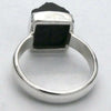 Tourmaline Ring, Black Raw Crystal Square, 925 Sterling Silver, r1