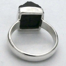 Load image into Gallery viewer, Tourmaline Ring, Black Raw Crystal Square, 925 Sterling Silver, r1