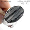 Black Tourmaline Ring | Natural uncut Oval | Open Bezel |  925 Sterling Silver | AUS Size R| US Size 8.75 | Crystal Heart Melbourne Australia since 1986
