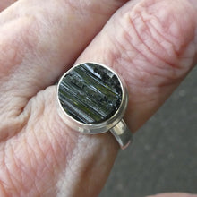 Load image into Gallery viewer, Black Tourmaline Ring | Raw crystal Circle | Open Bezel set | 925 Sterling Silver | AUS Size R1/2 | US Size 9 | Crystal Heart Melbourne Australia est 1986