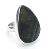Green Black Tourmaline Ring | Natural uncut Teardrop| Open Bezel | 925 Sterling Silver | US Size 7.5 to 8.5 | Crystal Heart Melbourne Australia since 1986