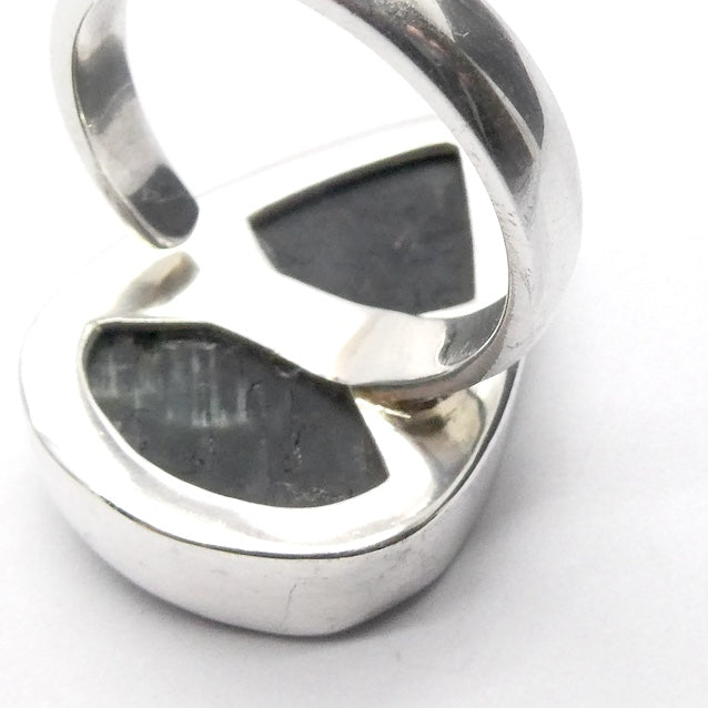Green Black Tourmaline Ring | Natural uncut Teardrop| Open Bezel | 925 Sterling Silver | US Size 7.5 to 8.5 | Crystal Heart Melbourne Australia since 1986