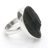 Green Black Blue Tourmaline Ring | Natural uncut Oblong | Open Bezel | 925 Sterling Silver | US Size 7.5 to 8.5 | Crystal Heart Melbourne Australia since 1986