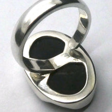 Load image into Gallery viewer, Green Black Blue Tourmaline Ring | Natural uncut Oblong | Open Bezel | 925 Sterling Silver | US Size 7.5 to 8.5 | Crystal Heart Melbourne Australia since 1986