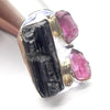  Tourmaline Ring | Raw uncut crystals | Black and Pink | Open Bezel | 925 Silver | US Size 7 | AUS Size N1/2 |  Crystal Heart Melbourne Australia since 1986