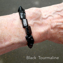 Load image into Gallery viewer, Black Tourmaline Stretch Bracelet | Raw Crystals | Beautiful and powerful Protection | Genuine gems from Crystal Heart Melbourne Australia since 1986
