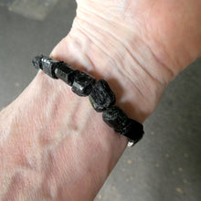 Load image into Gallery viewer, Black Tourmaline Stretch Bracelet | Raw Crystals | Beautiful and powerful Protection | Genuine gems from Crystal Heart Melbourne Australia since 1986