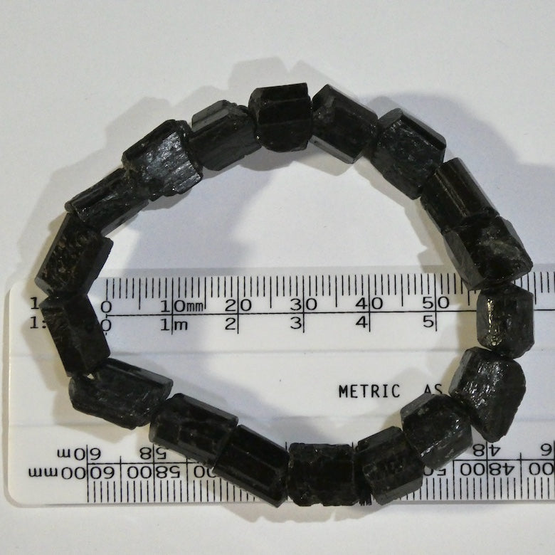 Black Tourmaline Stretch Bracelet | Raw Crystals | Beautiful and powerful Protection | Genuine gems from Crystal Heart Melbourne Australia since 1986