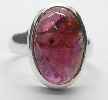 Load image into Gallery viewer, Tourmaline Ring | Cabochon Oval | Pink Red Rubellite | 925 Silver | US Size 9.25 | AUS Size S | Virgo Gemini Libra Taurus | Genuine Gems at Crystal Heart Melbourne est 1986