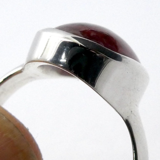 Tourmaline Ring | Cabochon Oval | Pink Red Rubellite | 925 Silver | US Size 9.25 | AUS Size S | Virgo Gemini Libra Taurus | Genuine Gems at Crystal Heart Melbourne est 1986