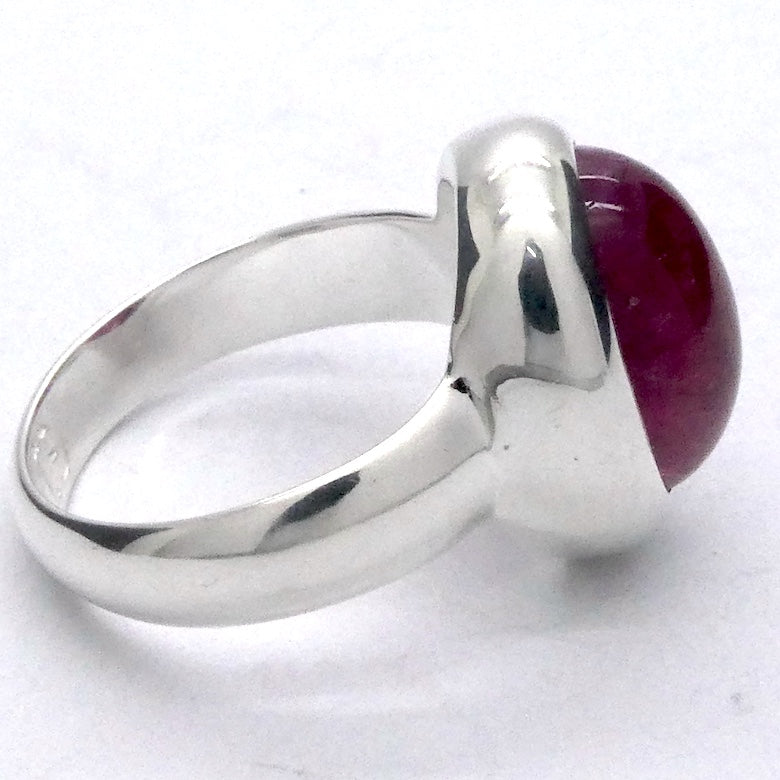 Tourmaline Ring | Cabochon Oval | Pink Red Rubellite | 925 Silver | US Size 7.5 | AUS Size O1/2 | Virgo Gemini Libra Taurus | Crystal Heart Melbourne est 1986