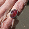 Tourmaline Ring | Cabochon Oval | Pink Red Rubellite | 925 Silver | US Size 9.25 | AUS Size S | Virgo Gemini Libra Taurus | Genuine Gems at Crystal Heart Melbourne est 1986