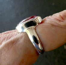 Load image into Gallery viewer, Tourmaline Ring | Cabochon Oval | Pink Red Rubellite | 925 Silver | US Size 9.25 | AUS Size S | Virgo Gemini Libra Taurus | Genuine Gems at Crystal Heart Melbourne est 1986