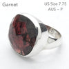 Garnet Ring | Large Faceted Square | 925 Sterling Silver | US Size 7.75 | AUS  Size P | Genuine Gems from Crystal Heart Melbourne Australia Est 1986