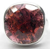 Garnet Ring | Large Faceted Square | 925 Sterling Silver | US Size 7.75 | AUS  Size P | Genuine Gems from Crystal Heart Melbourne Australia Est 1986