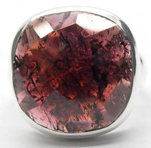 Load image into Gallery viewer, Garnet Ring | Large Faceted Square | 925 Sterling Silver | US Size 7.75 | AUS  Size P | Genuine Gems from Crystal Heart Melbourne Australia Est 1986