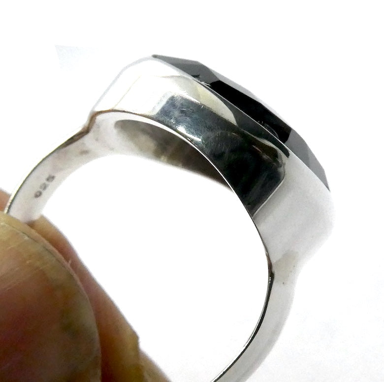 Garnet Ring | Large Faceted Square | 925 Sterling Silver | US Size 7.75 | AUS  Size P | Genuine Gems from Crystal Heart Melbourne Australia Est 1986