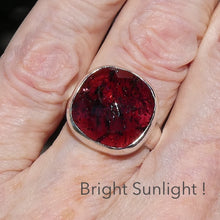 Load image into Gallery viewer, Garnet Ring | Large Faceted Square | 925 Sterling Silver | US Size 7.75 | AUS  Size P | Genuine Gems from Crystal Heart Melbourne Australia Est 1986
