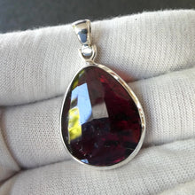 Load image into Gallery viewer, Garnet Pendant | Large Faceted Teardrop | 925 Sterling Silver | Genuine Gems from Crystal Heart Melbourne Australia Est 1986