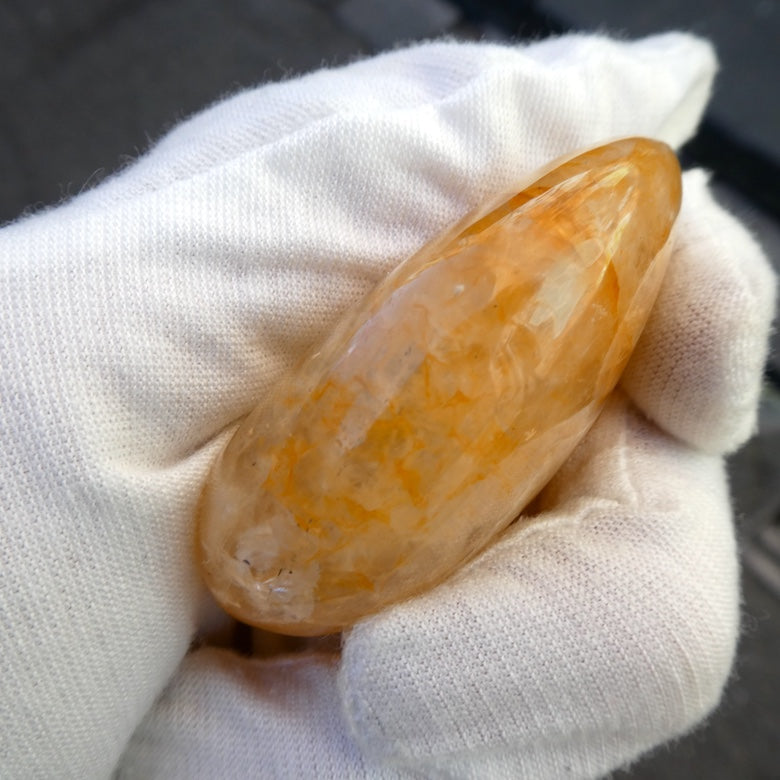 Golden Healers Quartz Palm Stone | Healing Light, Multilevel Healing, protection, creativity | Genuine Gems from Crystal Heart Melbourne Australia since 1986
