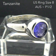 Load image into Gallery viewer, Tanzanite Ring | Faceted  Round | 925 sterling Silver | US Size 8 | AUS Size P1/2 | Achieve peak potential with Joy &amp; Support | Crystal Heart Melbourne est 1986