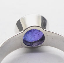 Load image into Gallery viewer, Tanzanite Ring | Faceted Round | Deep Blue/Violet | 925 Silver | US Size 7 | AUS Size N1/2 | Achieve peak potential with Joy &amp; Support | Crystal Heart Melbourne est 1986