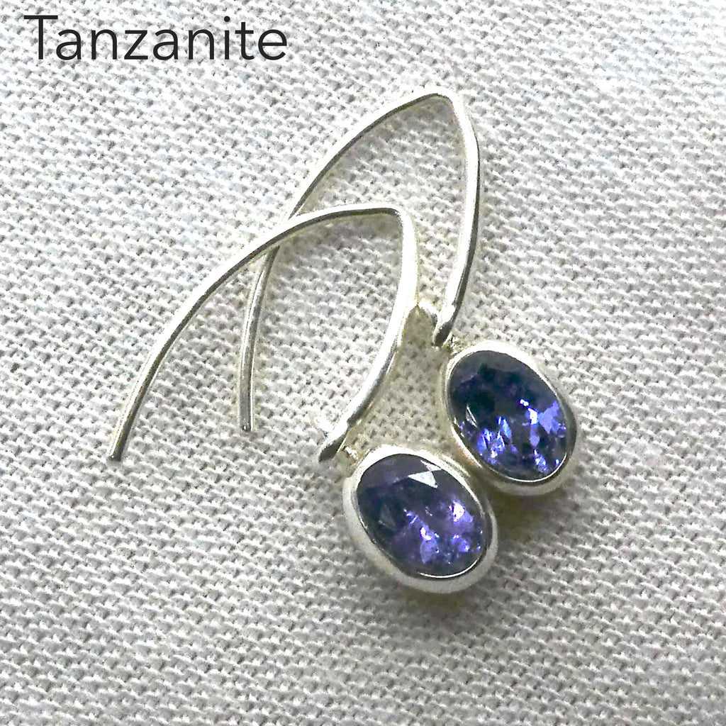 Tanzanite Earrings | Faceted Oval | Deep Blue/Violet | 925 Silver | Achieve peak potential with Joy & Support | Crystal Heart Melbourne est 1986