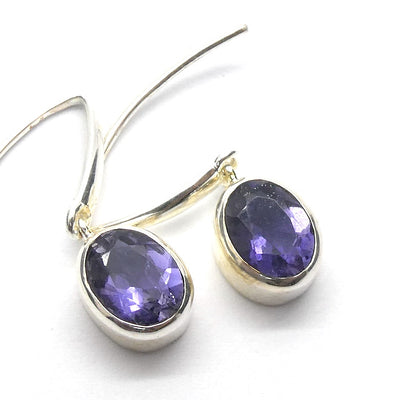 Iolite Earrings | Faceted Ovals  | Fine 925 Sterling Silver | Water Sapphire | Pleochroic |Spiritual Direction | Crystal Heart Melbourne Australia since 1986