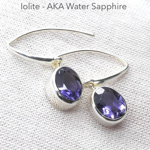 Iolite Earrings | Faceted Ovals  | Fine 925 Sterling Silver | Water Sapphire | Pleochroic |Spiritual Direction | Crystal Heart Melbourne Australia since 1986
