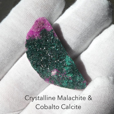 Lovely Cobaltoan Calcite Druzy Specimen with Crystalline Malachite |  Emotional & Physical Heart Healing Congo | Crystal Heart Melbourne Australia since 1986