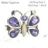 Iolite (Water Sapphire) Ring, Butterfly, 925 Sterling Silver