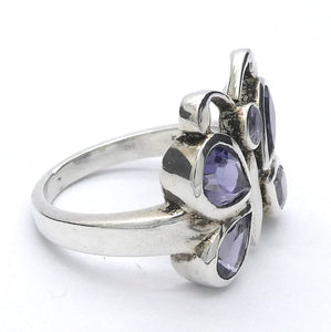 Iolite (Water Sapphire) Ring, Butterfly, 925 Sterling Silver