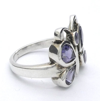Iolite (Water Sapphire) Ring, Butterfly, 925 Sterling Silver
