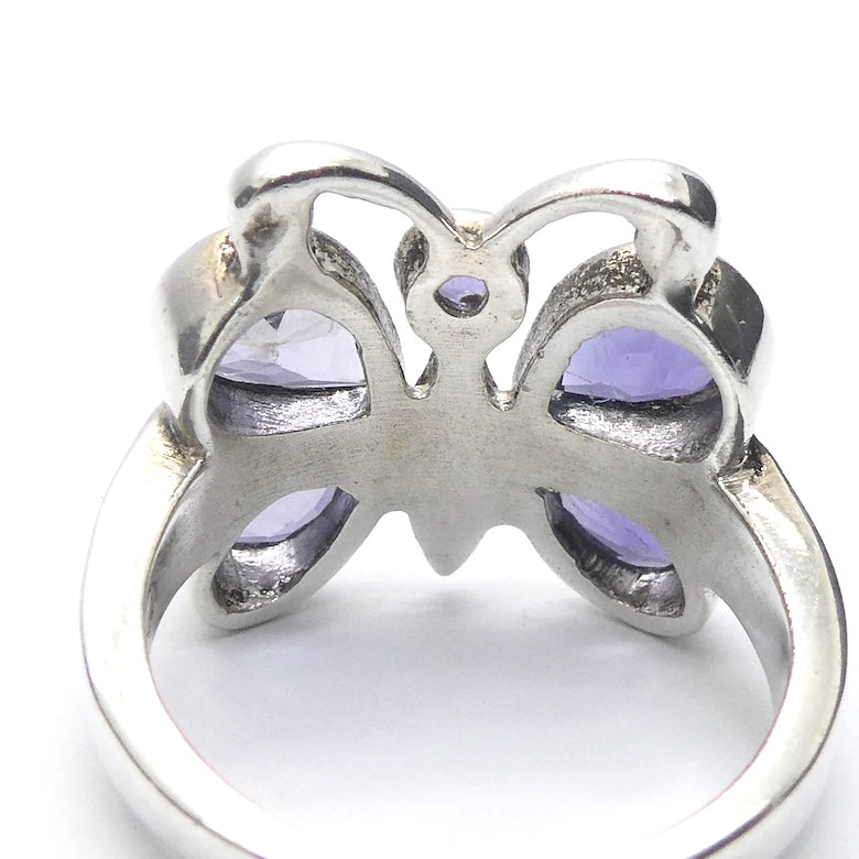 Iolite (Water Sapphire) Ring, Butterfly, 925 Sterling Silver