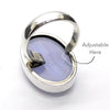 Blue Lace Agate Ring | 925 Sterling Silver | US Size Adjustable 8 >9 | Sky Blue & White Bands | Throat Chakra | communication | Crystal Heart Melbourne est 1986