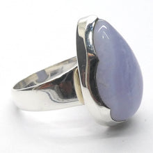 Load image into Gallery viewer, Blue Lace Agate Ring | 925 Sterling Silver | US Size 7.5 |AUS O1/2 | Sky Blue &amp; White Bands | Throat Chakra | communication | Crystal Heart Melbourne est 1986