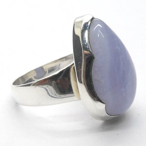 Blue Lace Agate Ring | 925 Sterling Silver | US Size 7.5 |AUS O1/2 | Sky Blue & White Bands | Throat Chakra | communication | Crystal Heart Melbourne est 1986