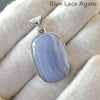 Blue Lace Agate Pendant | Oblong Cab | 925 Sterling Silver | Bezel Set | Sky blue | Throat Chakra | Unblock communication & expression  | Crystal Heart Melbourne Australia since 1986