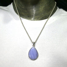 Load image into Gallery viewer, Blue Lace Agate Pendant | Teardrop Cab | 925 Sterling Silver | Bezel Set | Sky blue | Throat Chakra | Communication &amp; Expresion | Crystal Heart Melbourne 1986
