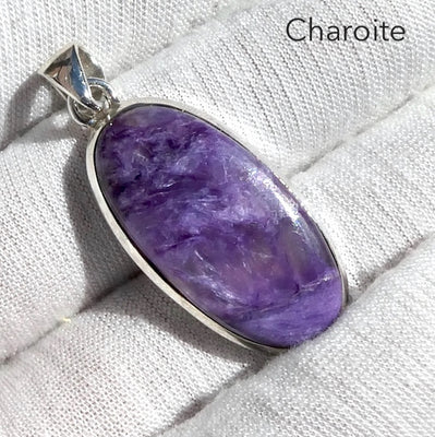 Charoite Pendant | Purple Cabochon | 925 Sterling silver | Awaken Spiritual Powers | Courage on the Path | Genuine Gemstones at Crystal Heart Melbourne est 1986
