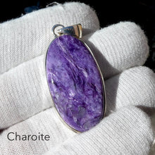 Load image into Gallery viewer, Charoite Pendant | Purple Cabochon | 925 Sterling silver | Awaken Spiritual Powers | Courage on the Path | Genuine Gemstones at Crystal Heart Melbourne est 1986