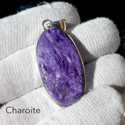 Charoite Pendant | Purple Cabochon | 925 Sterling silver | Awaken Spiritual Powers | Courage on the Path | Genuine Gemstones at Crystal Heart Melbourne est 1986