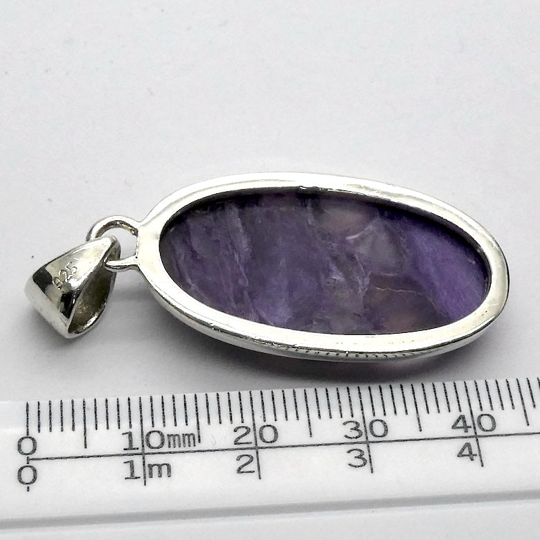 Charoite Pendant | Purple Cabochon | 925 Sterling silver | Awaken Spiritual Powers | Courage on the Path | Genuine Gemstones at Crystal Heart Melbourne est 1986