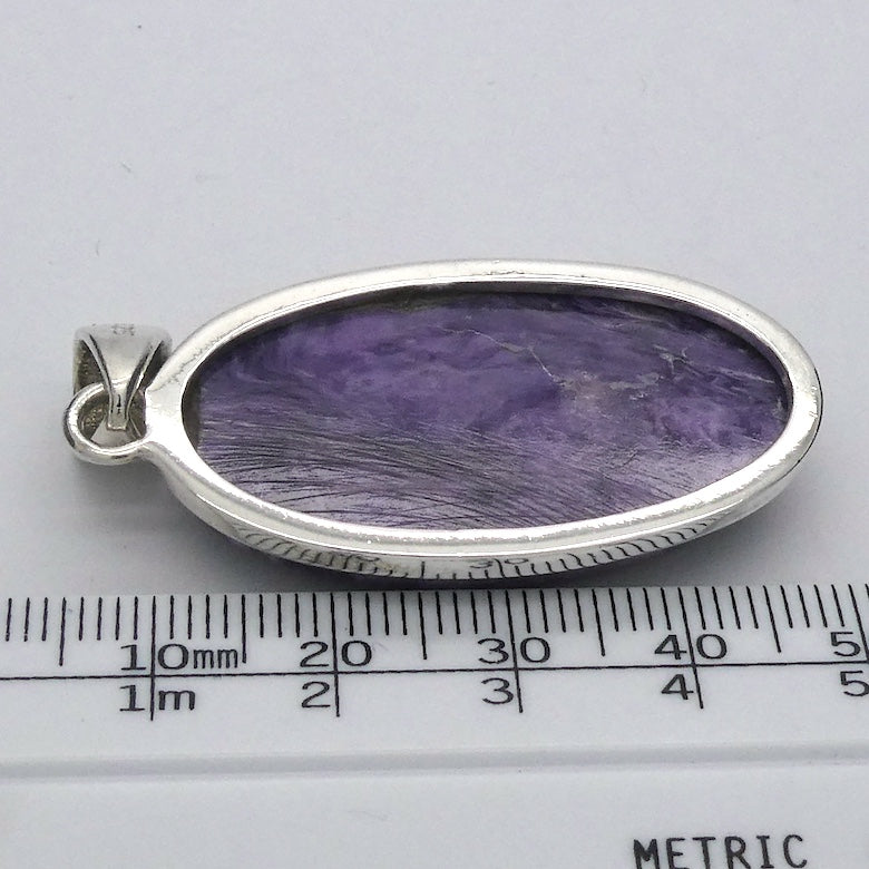Charoite Pendant | Purple Cabochon | 925 Sterling silver | Awaken Spiritual Powers | Courage on the Path | Genuine Gemstones at Crystal Heart Melbourne est 1986