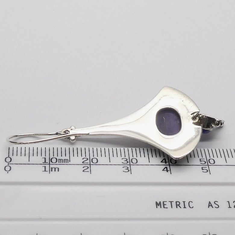 Charoite & Lapis  Earrings | 925 Sterling silver | Ethnic Silver Work |  Awaken Spiritual Powers | Courage on the Path | Genuine Gemstones Crystal Heart Melbourne 1986